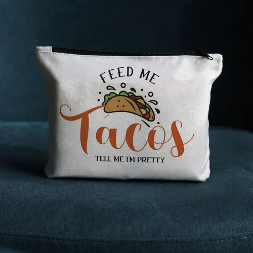 Vista 5 de JIUWEIHU Feed Me Tacos Tell Me I'm Pretty - Divertido regalo de comida mexicana para amantes de los tacos, mujeres, niñas, adolescentes y novios