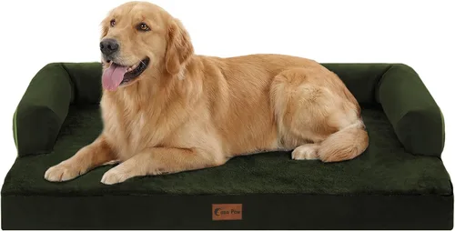Vista 36 de Cama ortopédica para perros extragrandes, cama de espuma XL con forma de caja de huevos impermeable con lados 45x35 pulgadas, cama de sofá