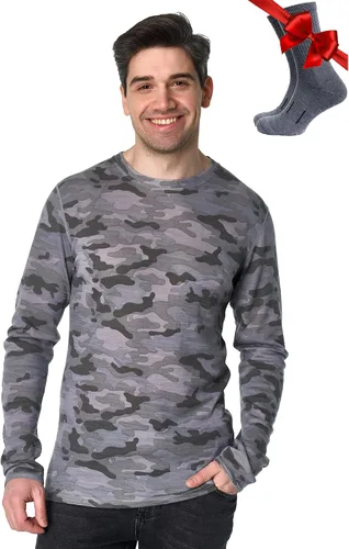 Vista 16 de 100% Merino Wool Base Layer Mens - Long Sleeve Thermal Shirts with Socks .320 negro