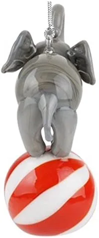 Vista 2 de Elefante de Lampwork con adorno o figura de cristal de bola de playa