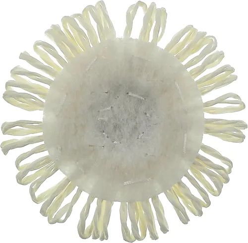 Vista 2 de Expo International Raffia Sunflower Applique/Patch Blanco