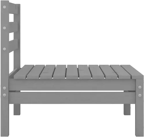 Vista 7 de Ensemble de Salon de Jardin Modulaire en Pin Massif Gris, Canapé d'Angle Pour Terrasse, Balcon ou Salon, Confortable et Design Rustique, Assemblage