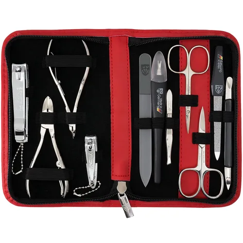 Vista 8 de 3 Swords Germany Kit de manicura y pedicura con estuche de piel auténtica - Hecho en Solingen/Alemania negro (Black - Genuine Leather)