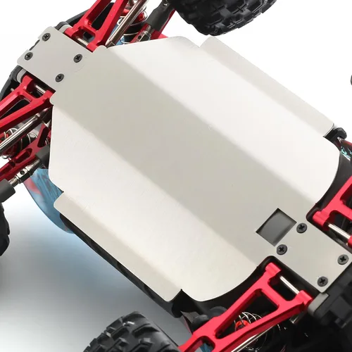 Vista 4 de RC Chassis Armor - Protector de eje de placa deslizante de acero inoxidable compatible con MJX 16208 16207 16209 16210 V3 1/16 sin escobillas RC Car