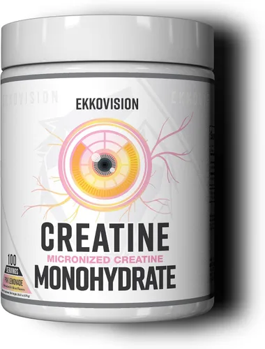 Vista 24 de Ekkovision Polvo de Monohidrato de Creatina Micronizado, Cereza Negra, Suplemento Pre Entrenamiento y Post Entrenamiento para Hombres y Mujeres