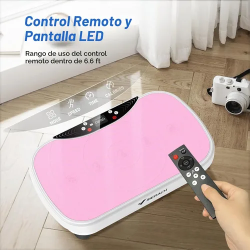 Vista 5 de Merach V28 Vibration Plate Exercise Machine with 99 Speeds & Bluetooth Rosa