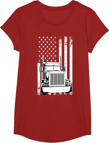 Vista 73 de Camión conductor bandera americana camionero vintage hombres mujeres regalo camiseta