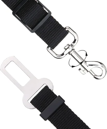 Vista 3 de Elisel Elisel - Paquete de 2 cinturones de seguridad de automóvil para mascotas, perros y gatos, longitud ajustable, accesorios para mascotas