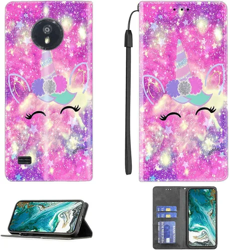 Vista 384 de jioeuinly ATT Motivate 2 - Funda compatible con ATT Motivate 2, funda con soporte abatible y cierre magnético DJS