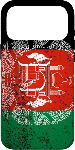 Vista 21 de iPhone 11 Pro Max Grunge bandera de Afganistán Vintage South Asia Pashto Dari estuche de regalo