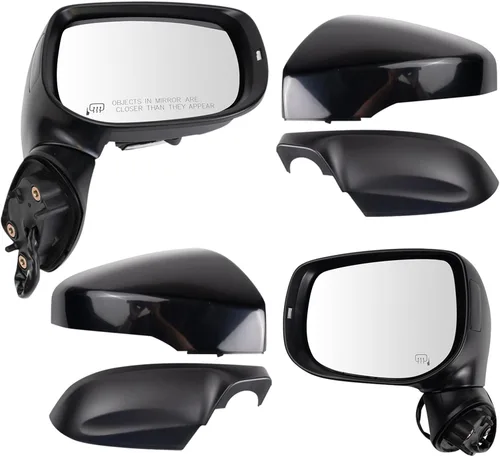 Vista 105 de TRQ Conjunto de 2 piezas de espejo lateral para conductor y pasajero, ajuste eléctrico, sin calefacción, sin memoria, color negro, compatible