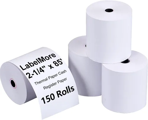 Vista 16 de LabelMore - Rollos de papel térmico de 2 1/4 pulgadas x 50 pies, rollos de papel térmico para tarjetas de crédito, rollo de caja registradora, papel