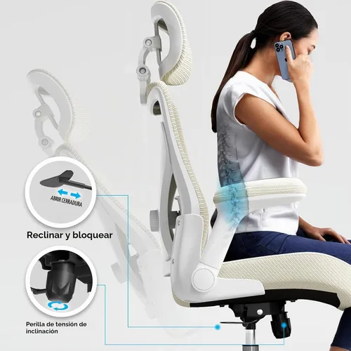 Vista 7 de Silla ergonómica de oficina: sillas de escritorio de oficina en casa