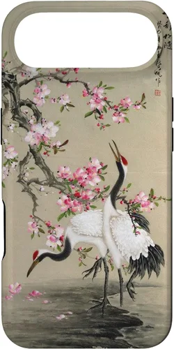 Vista 27 de Red Cap Cranes with Plum Blossoms Japanese Woodblock Art Case for iPhone 17