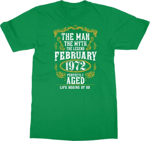 Vista 10 de Camiseta unisex con texto en inglés "Man Myth 50th Birthday" de febrero de 1972