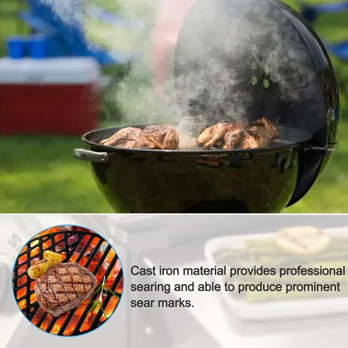 Vista 6 de Rejillas de cocina de hierro fundido 8835 de 21.5 pulgadas para Weber Master-Touch de 22.5 pulgadas, ahumador de carbón de 22.5 pulgadas, hervidor