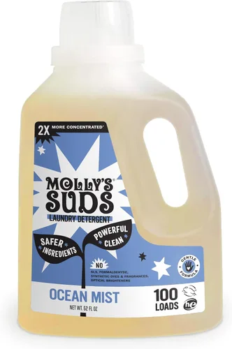 Vista 13 de Detergente líquido para ropa Molly's Suds Jabón detergente limpio para ropa para pieles sensibles 2x concentrado, alta eficiencia (HE) Sin