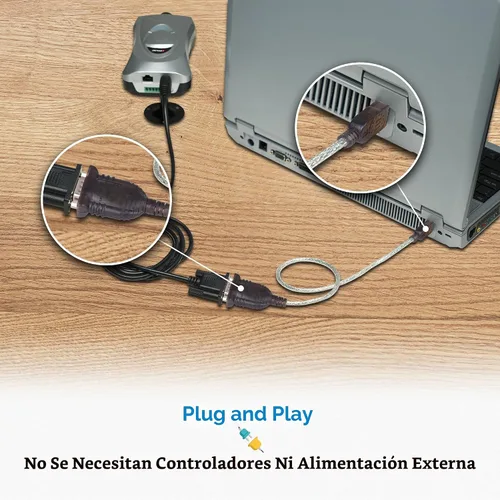 Vista 10 de Manhattan El convertidor USB a serie conecta un dispositivo serie a un puerto USB (205146)
