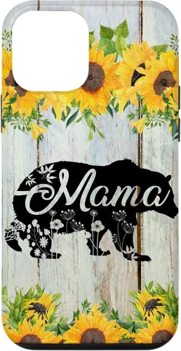 Vista 16 de Mama Bear Rustic Woodgrain Sunflowers Farmhouse Country Mom Case for iPhone 17