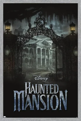 Vista 16 de Disney Haunted Mansion - Póster de pared de mansión, 22.4 pulgadas de largo x 14.7 pulgadas de ancho, versión enmarcada de madera de granero