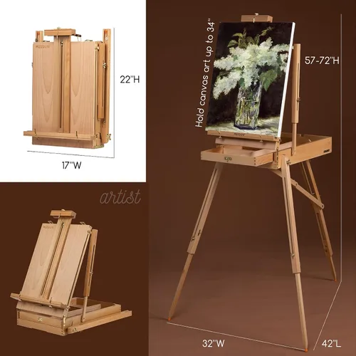 Vista 3 de MEEDEN Serie Prime Artist: juego de pintura al óleo de 7 x 3.4 fl oz/3.38 onzas con caballete francés, kit de pintura al óleo con pinturas al óleo