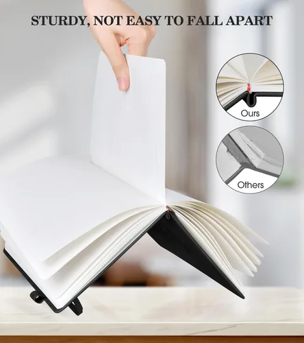 Vista 2 de Cuaderno de diario con líneas para mujeres, A5 de tapa dura de cuero rosa para escribir, 200 páginas, diario de viaje diario, cuaderno grueso