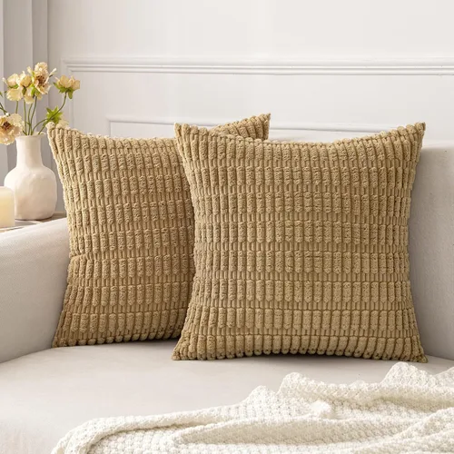 Vista 84 de MIULEE - Paquete de 2 fundas de cojín decorativas de corduroy, modernas y boho, suaves, con rayas, decoración del hogar, sofá, sala de estar, sillón