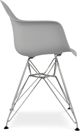 Vista 5 de Sillones Tower de plástico y acero cromado de 18 pulgadas en gris (juego de 2)