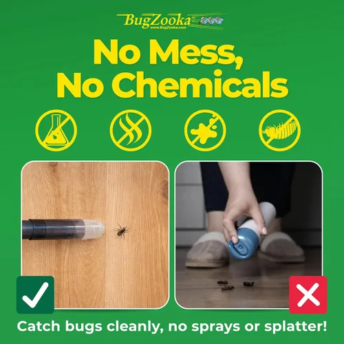 Vista 2 de Trimax - BugZooka - Aspiradora de insectos para adultos - Sin baterías ni productos químicos tóxicos, aspiradora segura de insectos con boquilla