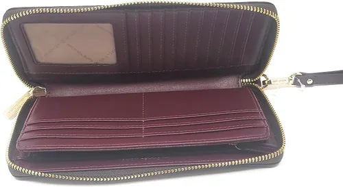 Vista 3 de Michael Kors Pulsera continental grande con rayas centrales para mujer, marrónmerlot, Marrón, Cartera y pulsera