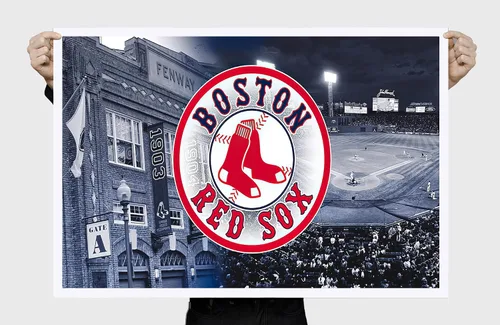 Vista 4 de Póster de béisbol de Boston Red Sox de béisbol, lienzo deportivo, diseño de arte de pared, decoración del hogar (sin marco, 16 x 24 pulgadas)
