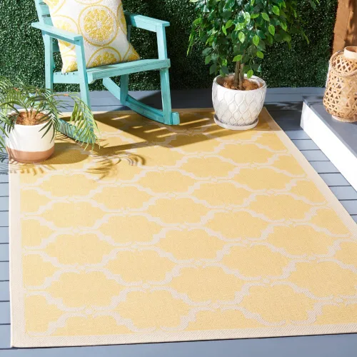 Vista 46 de SAFAVIEH Alfombra lavable al aire libre Courtyard Collection - 9 x 12 pies, beige y terracota, no desprende pelusa y fácil limpieza, ideal