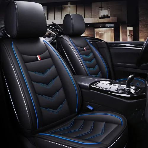 Vista 7 de Funda de asiento de automóvil de 2 asientos para Nissan 370Z 2009-2020, fundas de cojín duraderas, resistentes al desgaste, impermeables Negro