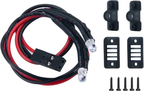 Vista 3 de RC-Hub Juego de luces traseras LED para 1/24 Axial SCX24 AXI00001 RC Crawler Car, rojo
