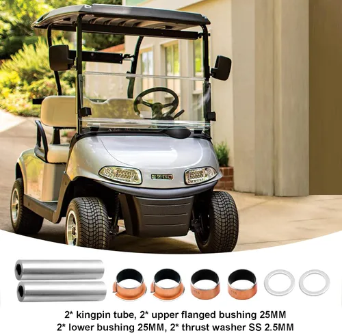 Vista 6 de Roykaw Kit de bujes de husillo King pin compatible con carrito de golf EZGO RXV 2008 en adelante/eléctrico, reemplaza al OEM # 601707, 614034