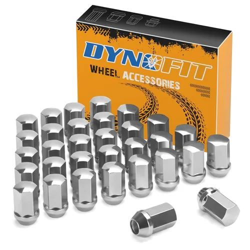 Vista 20 de Dynofit Tuercas de llanta OEM de 0.472 in x 1.5 para fusión 2005-2021, Escape 2001-2026, enfoque 2008-2018, tuercas de rueda de estilo de una pieza