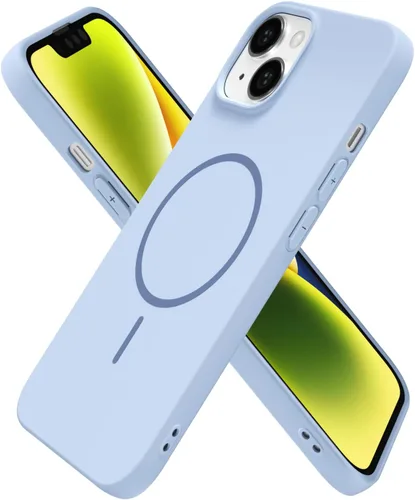 Vista 90 de Oakxco Funda de Silicona Mag Safe para iPhone 12 Pro Max, Funda Magnética Delgada y Fina Compatible con Carga Inalámbrica MagSafe, Bonita Funda