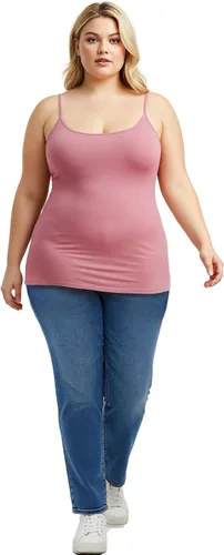 Vista 33 de Emmalise Camisola larga casual básica para mujer, con tirantes ajustables, top en capas