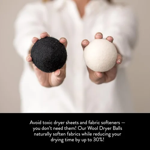 Vista 2 de Molly's Suds Bolas de Lana para Secadora XL, Suavizante de Telas Orgánico Premium, Hipoalergénico, Afieltrado a Mano, Reutilizable, Reduce