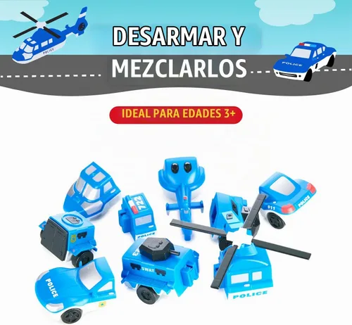 Vista 3 de POPULAR PLAYTHINGS Mezcla o combina vehículos, juego de juguete magnético, policía