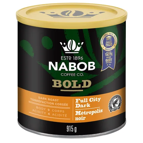 Vista 8 de NABOB Full City - Café molido oscuro, 32.27 onzas, paquete de 6 unidades {Importado de Canadá}