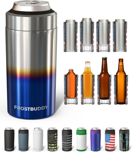 Vista 48 de Frost Buddy - Enfriador universal de latas, aislante de latas de acero Se adapta a latas delgadas de 12 onzas, 16 onzas, niños altos