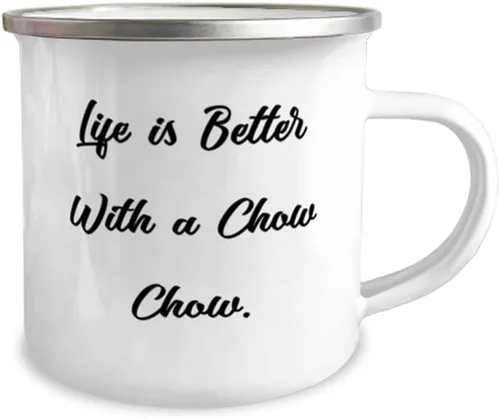 Vista 2 de Funny Chow Chow Dog 12oz Camper Mug, Life is Better With a Chow Chow, For Pet Lovers, Present From Friends, For Chow Chow Dog