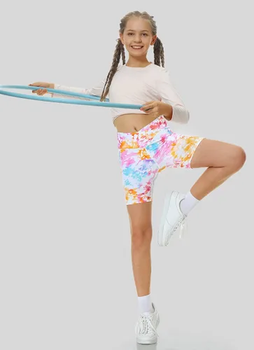 Vista 5 de Ewedoos Pantalones cortos de voleibol para niñas y adolescentes, pantalones cortos de baile, pantalones cortos de gimnasia atlética, pantalones