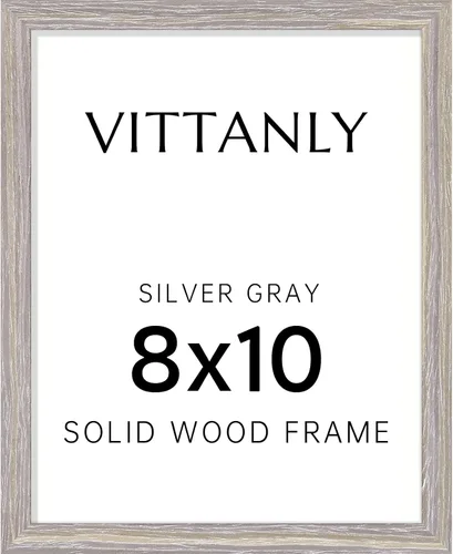 Vista 61 de Vittanly - Marco de fotos de 4 x 6 pulgadas de madera maciza con plexiglás, incluye paspartú de 3,5 x 5, para colgar en la pared o poner sobre una