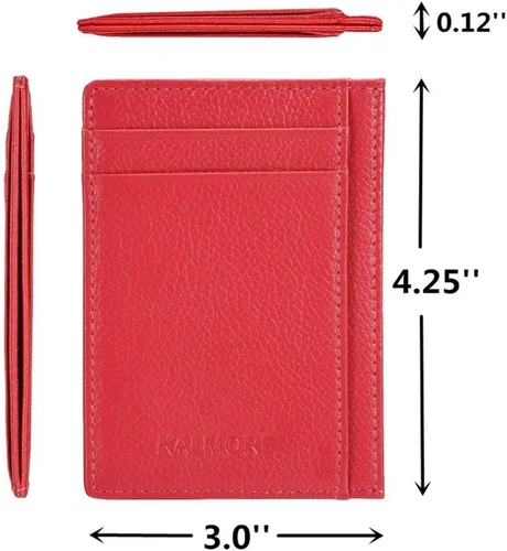 Vista 4 de KALMORE Women's Credit Card Holder Leather Slim Minimalist Wallet
