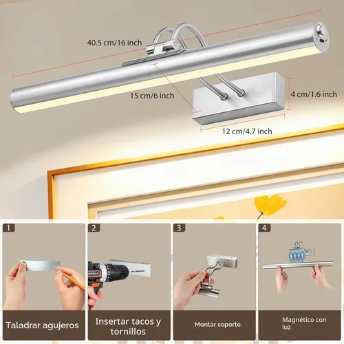 Vista 7 de Luz de imagen para pared,Luz de arte magnética 5000mAh,Luz de pintura de 16 Nikel
