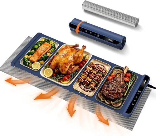 Vista 13 de Warming Mat for Food, 26x15 Inch, Dark Blue, Fast Heat, Child Lock