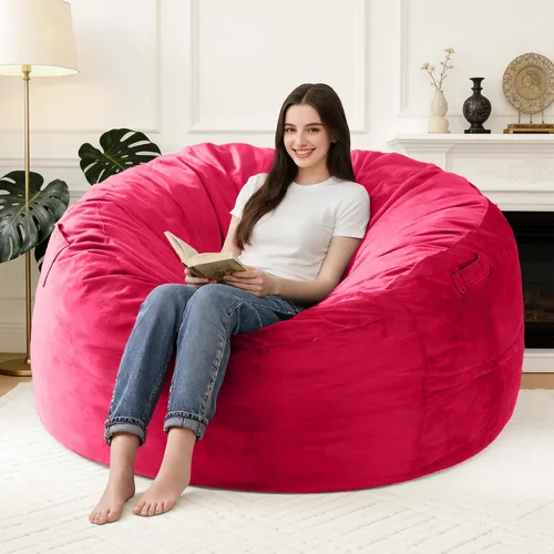 Vista 60 de Silla Puf de 2 Pies con Funda de Terciopelo Ultra Suave Sofá Puf con Espuma con Memoria Sillas Puf de Tamaño Grande Sofá Perezoso para Dormitorio