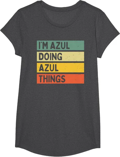 Vista 32 de Camiseta divertida con cita personalizada con texto en inglés "I'm Azul Doing Azul Things